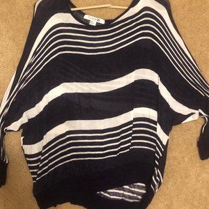 Blue & White Forever 21 Striped Top